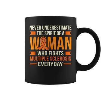 Never Underestimate Multiple Sclerosis Awareness Graphic Coffee Mug | Mazezy