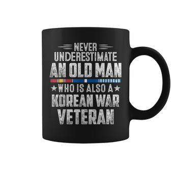 Never Underestimate Old Man Korean War Veteran Grandpa Gift For Mens Coffee Mug | Mazezy