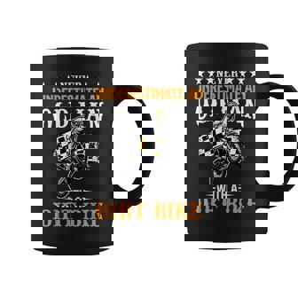 Never Underestimate Old Man Motocross Dirt Bike Grandpa Mens Coffee Mug | Seseable CA