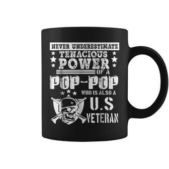 Never Underestimate Tenacious Power Of Us Veteran Poppop Sh Coffee Mug - Seseable