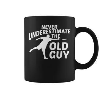 Never Underestimate The Old Guy Funny Disc Golf Designs Golf Funny Gifts Coffee Mug | Mazezy