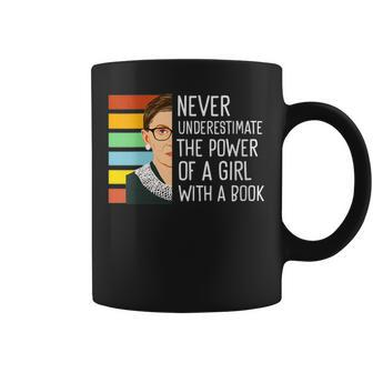 Never Underestimate The Power Of A Girl With A Book Feminist Gift For Womens Coffee Mug - Seseable