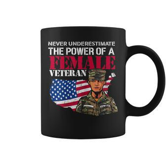 Never Underestimate The Power Of Female Veteran Cool Amazing Gift For Womens Coffee Mug - Seseable