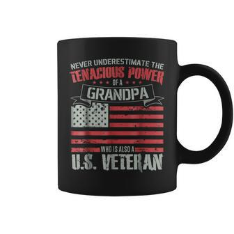 Never Underestimate The Tenacious Power Of Veteran Grandpa Coffee Mug - Seseable