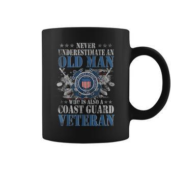 Never Underestimate Un Old Man Us Coast Guard Veteran Veteran Funny Gifts Coffee Mug | Mazezy