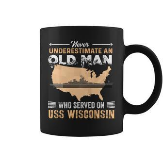 Never Underestimate Uss Wisconsin Bb64 Battleship Coffee Mug - Seseable