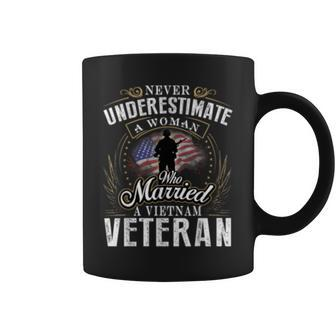 Never Underestimate Vietnam Veterans Wife Funny Gifts For Wife Coffee Mug | Mazezy