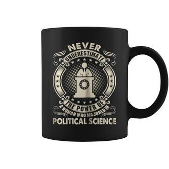 Never Underestimate Woman Major Political Science Coffee Mug - Seseable
