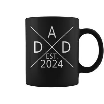 New Dad Est 2024 First Fathers Day 2024 Promoted To Daddy Gift For Mens Coffee Mug | Mazezy CA