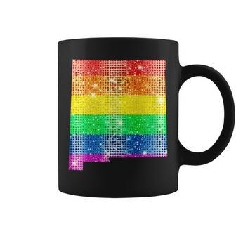 New Mexico Gay State Pride Rainbow Flag Map Gay Lesbian Coffee Mug | Mazezy