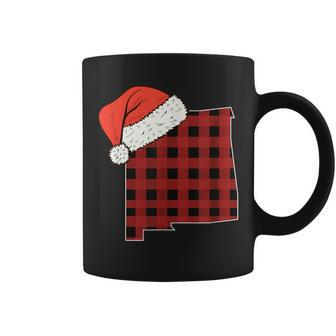 New Mexico Plaid Christmas Santa Hat Holiday Matching Coffee Mug | Mazezy