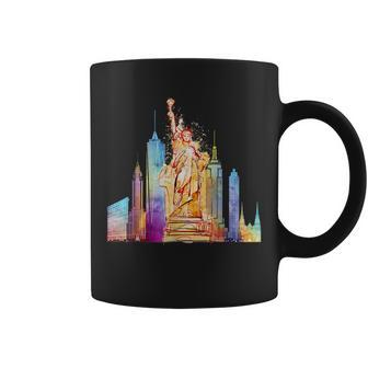 New York City Nyc Retro Watercolor Statue Of Liberty Ny City  Coffee Mug