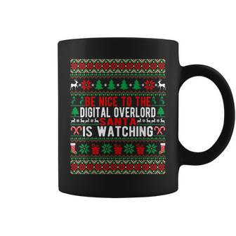 Be Nice To The Digital Overlord Santa Is Watching Christmas Coffee Mug | Mazezy UK