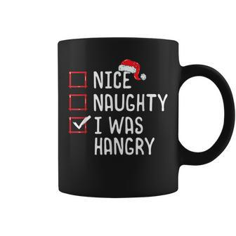 Nice Naughty I Was Hangry Christmas List Coffee Mug | Mazezy