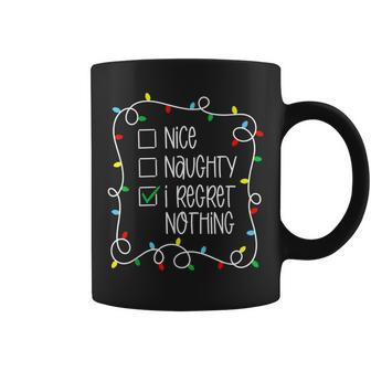 Nice Naughty I Regret Nothing Christmas List Santa Claus Coffee Mug - Monsterry UK