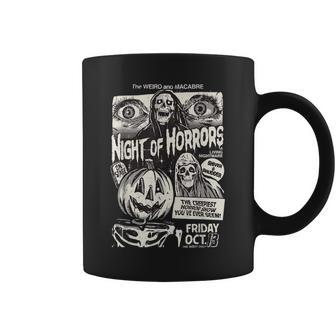 Night Of Horrors Vintage Scary Movie Graphic Coffee Mug - Seseable