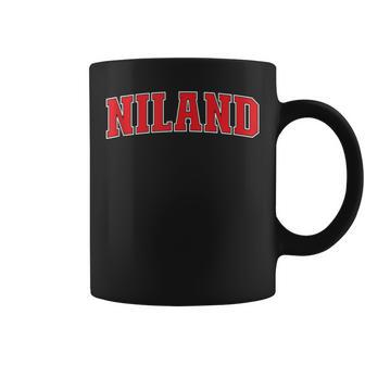 Niland California Souvenir Trip College Style Red Text Coffee Mug | Mazezy