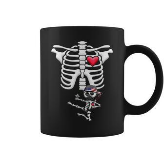 Ninja American Flag Skeleton Pregnancy Halloween Halloween Funny Gifts Coffee Mug | Mazezy