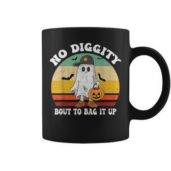 No Diggity Bout To Bag It Up Cute Ghost Halloween Coffee Mug | Mazezy