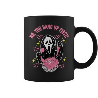 No You First Hang Up Screaming Ghost Calling Halloween Coffee Mug - Monsterry