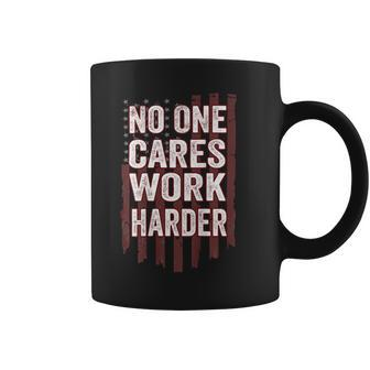 No One Cares Work Harder Motivational Workout Gym On Back Coffee Mug - Monsterry AU