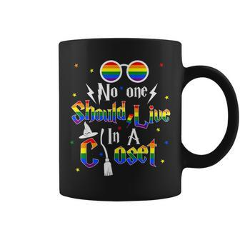 No One Should Live In A Closet Lgbtq Gay Pride Proud Ally  Coffee Mug