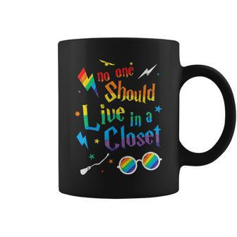 No One Should Live In A Closet Lgbtq Proud Ally Gay Pride Coffee Mug - Seseable