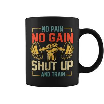 No Pain No Gain Funny Gym Workout Fitness Coach Trainer Coffee Mug - Monsterry