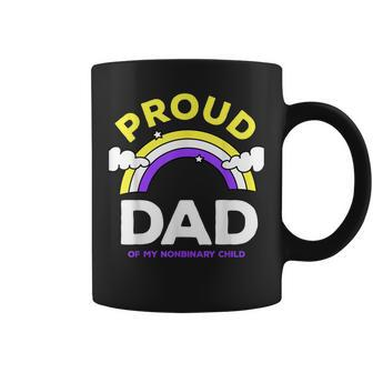 Nonbinary Pride Subtle Proud Non Binary Dad Lgbt Enby Flag Gift For Mens Gift For Women Coffee Mug | Mazezy
