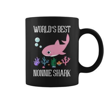 Nonnie Grandma Gift Worlds Best Nonnie Shark Coffee Mug - Seseable
