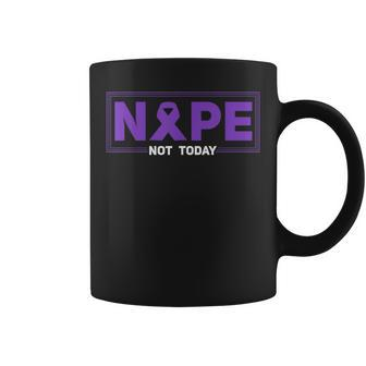 Nope Not Today Hodgkins Lymphoma Survivor Purple Ribbon Coffee Mug | Mazezy