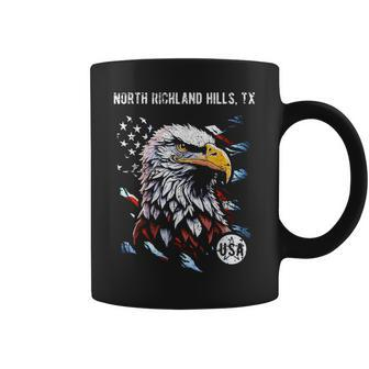 North Richland Hills Tx Patriotic Eagle Usa Flag Coffee Mug | Mazezy