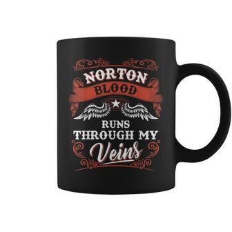 Norton Blood Runs Through My Veins Family Christmas Coffee Mug - Seseable