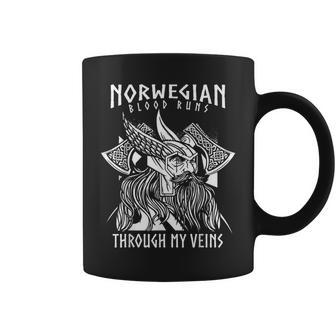 Norwegian Blood Runs Through My Veins Viking & Odin Coffee Mug | Mazezy