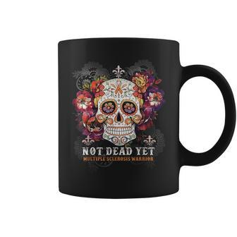 Not Dead Yet Ms Awareness Skull Flower Coffee Mug | Mazezy