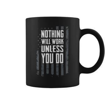 Nothing Will Work Unless You Do Motivational Workout Gym Coffee Mug - Monsterry UK
