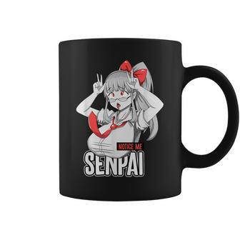 Notice Me Senpai Ahegao Face Japanese Anime Girl Otaku Cloth Coffee Mug - Thegiftio UK