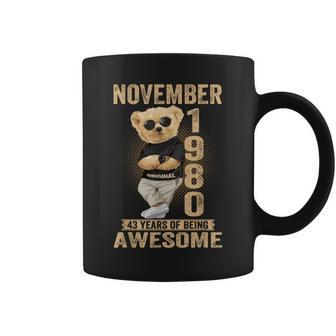 November 1980 43Th Birthday 2023 43 Years Of Being Awesome Coffee Mug | Mazezy