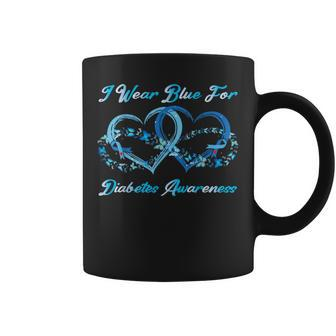 In November We Wear Blue Butterflies Diabetes Awareness Coffee Mug - Seseable
