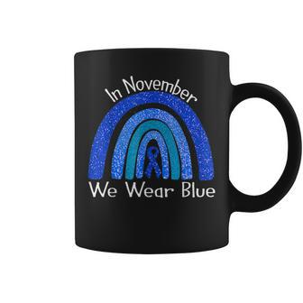 In November We Wear Blue Rainbow Diabetes Awareness Coffee Mug | Mazezy
