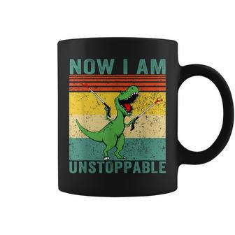 Now I Am Unstoppable T-Rex Funny Dinosaur Retro Vintage Coffee Mug | Mazezy