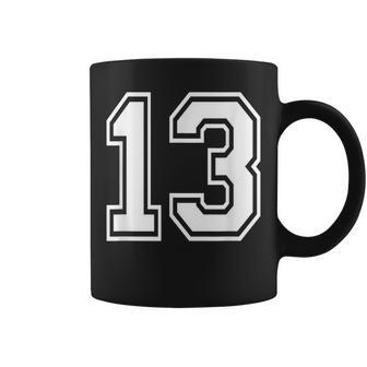 Number 13 Varsity Sports Team Jersey 13Th Birthday 13 Years Coffee Mug - Thegiftio UK