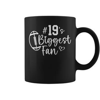 Number 19 Biggest Fan Football Player Mom Dad Family Coffee Mug | Mazezy