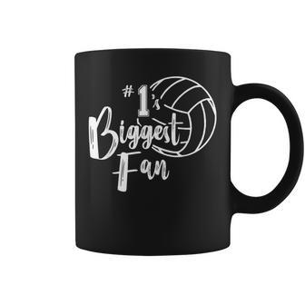Number One 1 Biggest Fan Volleyball Mom Volleyball Dad Coffee Mug | Mazezy