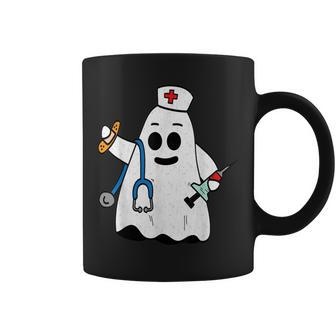 Nurse Ghost Scrub Cute Halloween Costume For Nurses Rn Coffee Mug - Monsterry AU