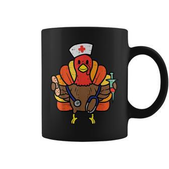 Nurse Turkey Thanksgiving Scrub Top For Nurses Fall Women Coffee Mug - Thegiftio UK