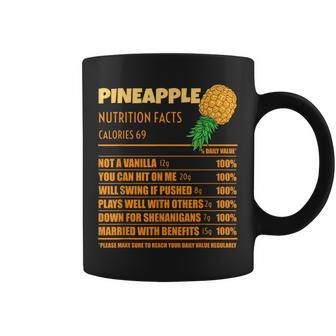 Nutrition Facts Upside Down Pineapple Swinger Men Women Coffee Mug | Mazezy