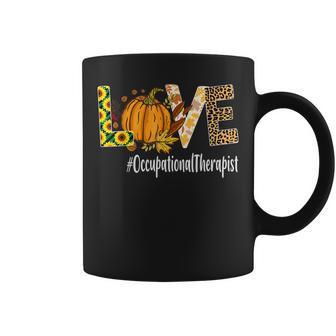 Occupational Therapist Love Fall Pumpkin Leopard Halloween Therapist Coffee Mug | Mazezy