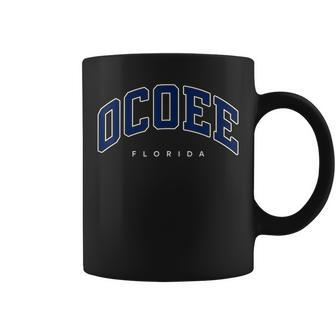 Ocoee Florida Fl Varsity Style Navy Text Coffee Mug | Mazezy