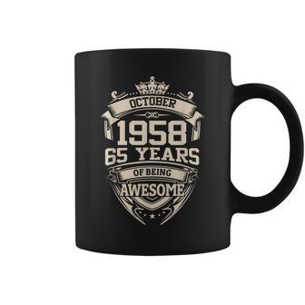 October 1958 65 Years Of Being Awesome 65Th Birthday Coffee Mug - Seseable